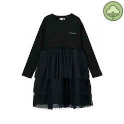 Beau Loves Overalls & Jumpsuits> Black 'Love You Love Me' Tulle Tiered Dress