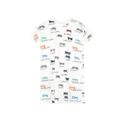 Beau Loves Overalls & Jumpsuits> Jersey T-Shirt Dress, Ecru, Spectacles Aop
