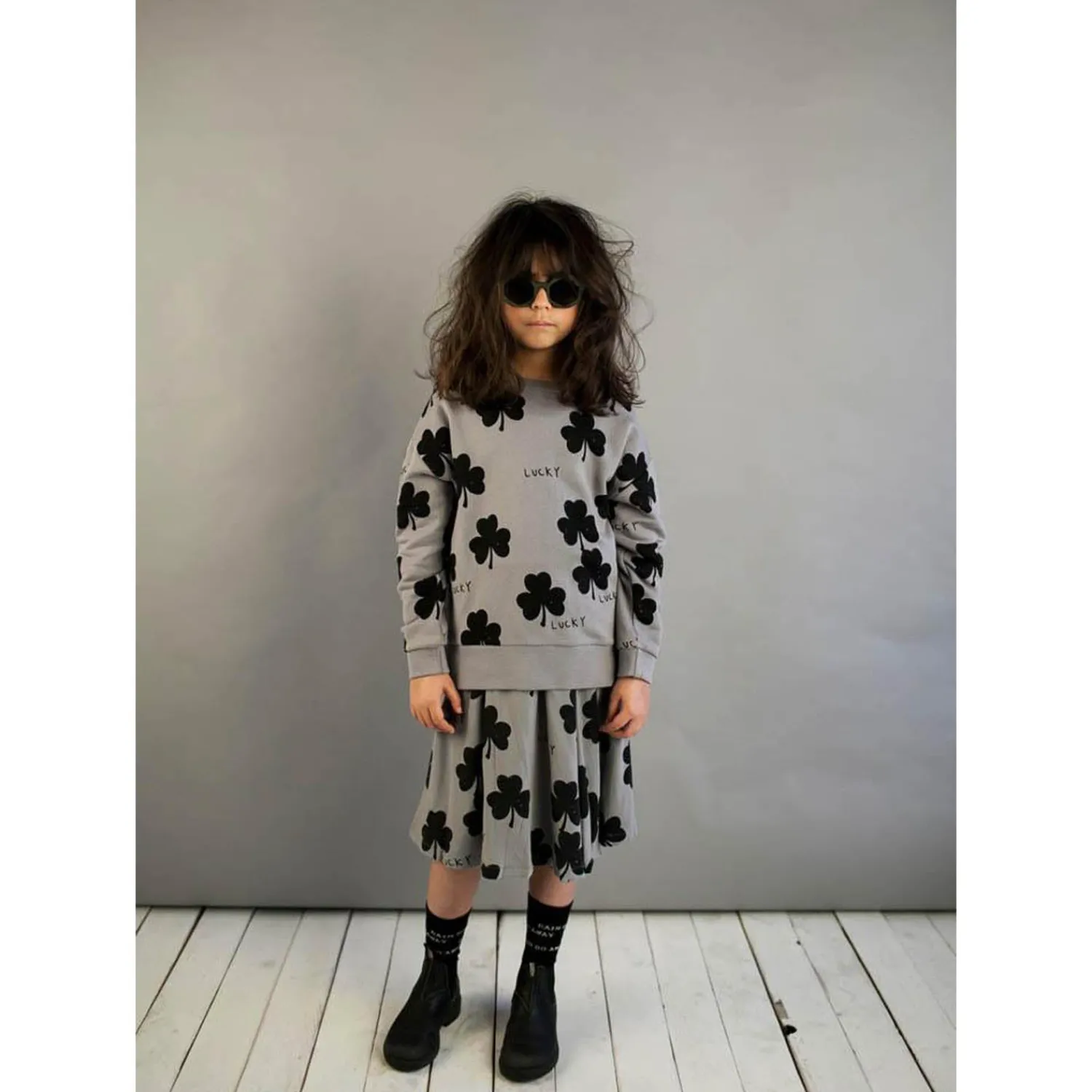 Beau Loves Dresses> Washed Slate Lucky Circle Skirt