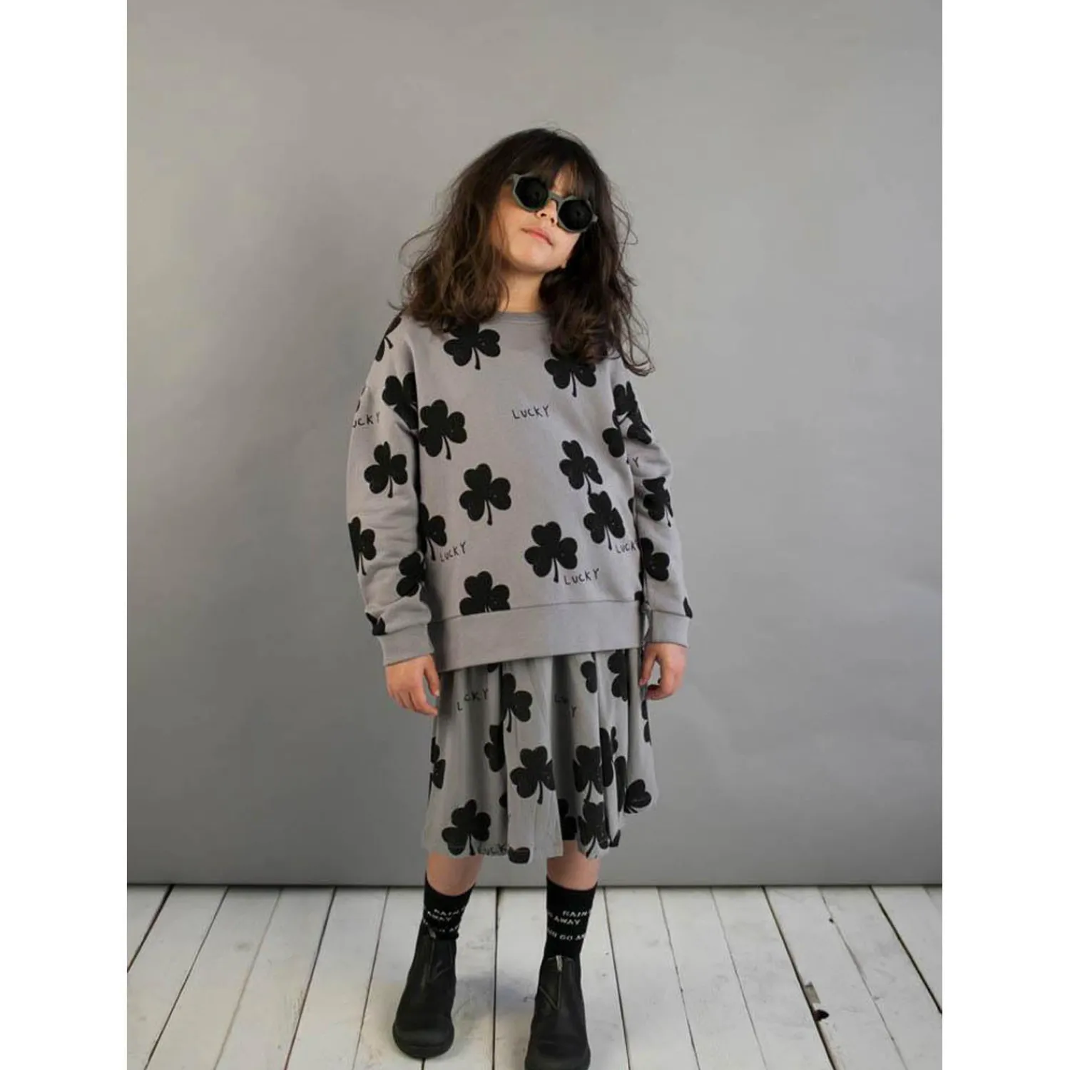 Beau Loves Dresses> Washed Slate Lucky Circle Skirt