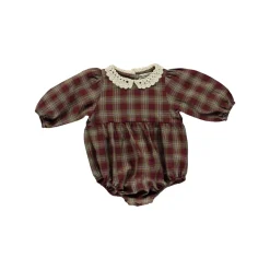 Bebe Organic Rompers> Eleanor Romper Vintage Checks