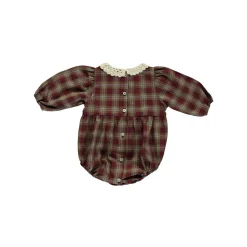 Bebe Organic Rompers> Eleanor Romper Vintage Checks