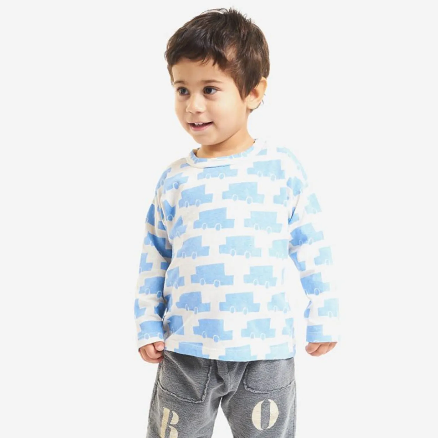 Bobo Choses Long Sleeve T Shirts> Baby Cars All Over Long Sleeve T Shirt