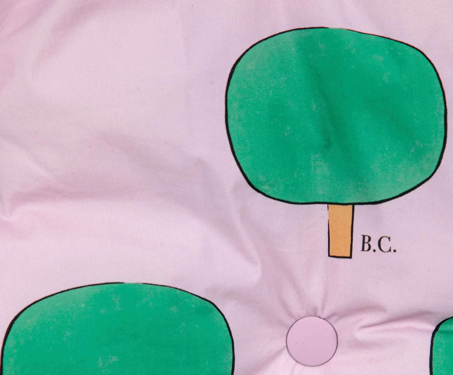 Bobo Choses Jackets> Baby Green Tree All Over Hooded Puffer Jacket
