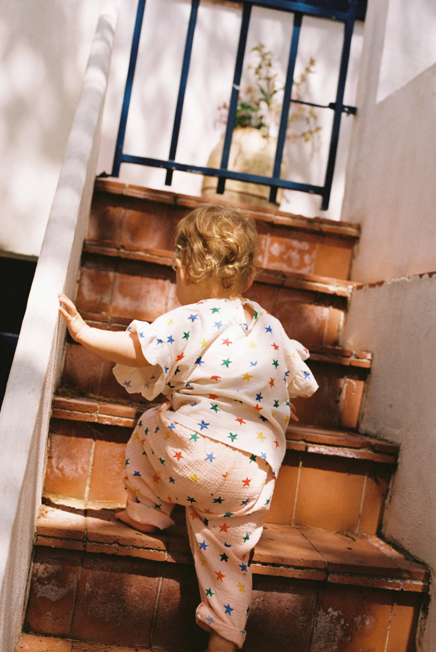 Bobo Choses T Shirts> Baby Multicolor Stars All Over Ruffle T-Shirt