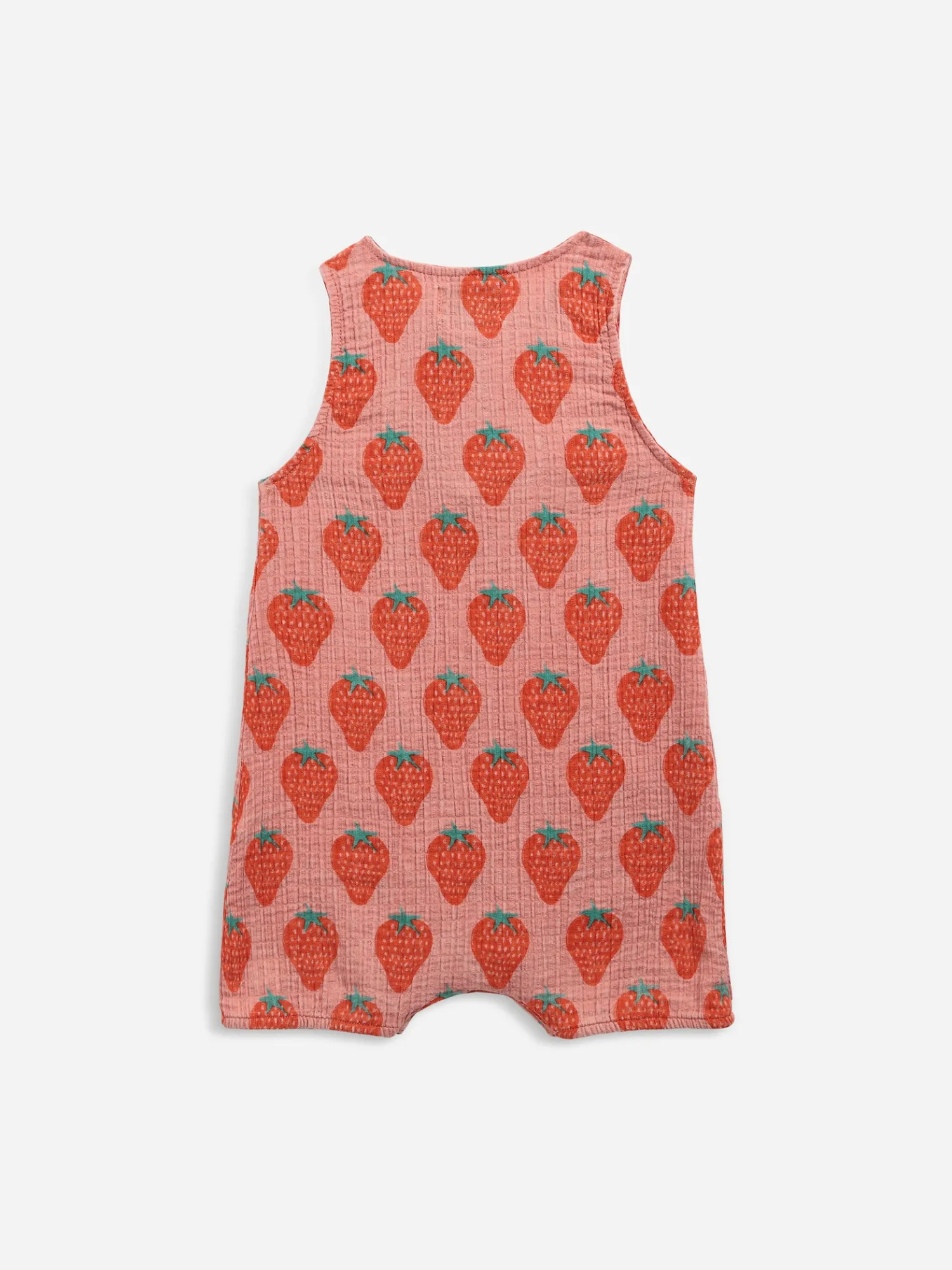 Bobo Choses Onesies> Baby Strawberry All Over Woven Playsuit