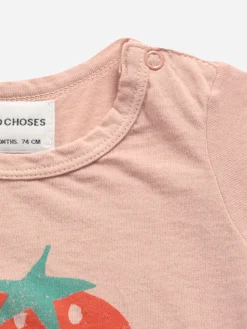 Bobo Choses Onesies> Baby Strawberry Short Sleeve Body