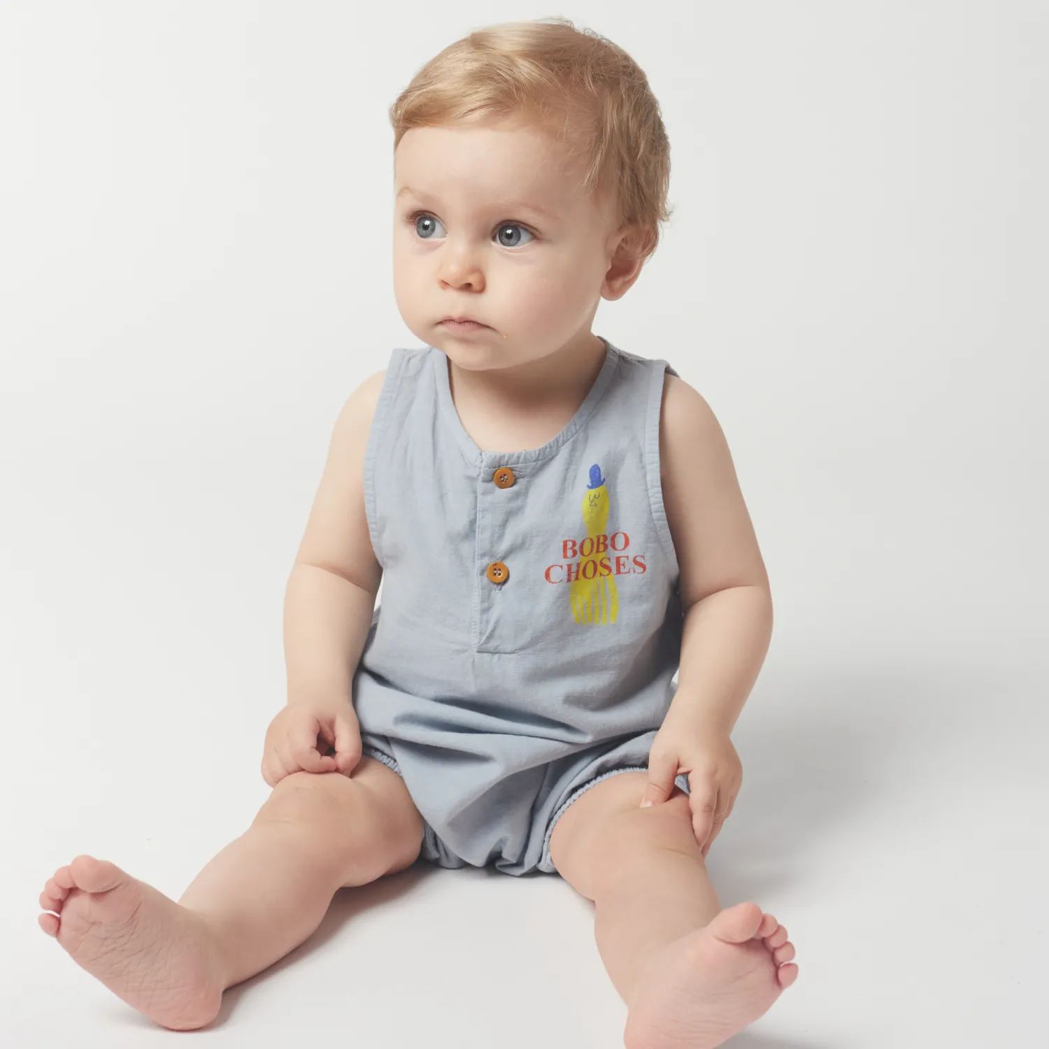 Bobo Choses Overalls> Baby Yellow Squid Playsuit