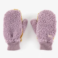 Bobo Choses Face Masks> Color Block Sheepskin Lavender Gloves