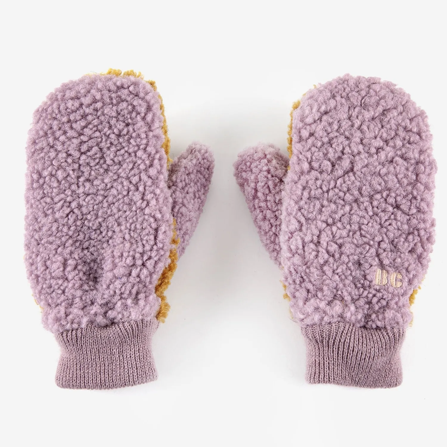 Bobo Choses Face Masks> Color Block Sheepskin Lavender Gloves