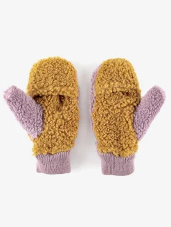 Bobo Choses Face Masks> Color Block Sheepskin Lavender Gloves