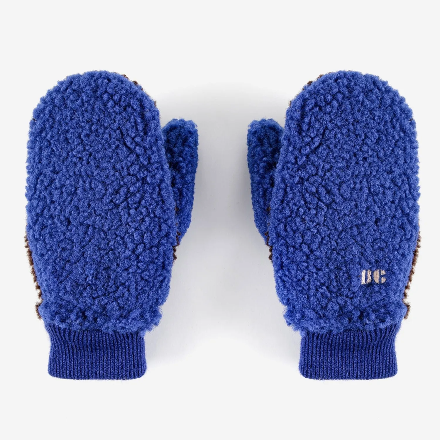 Bobo Choses Face Masks> Color Block Sheepskin Blue Gloves