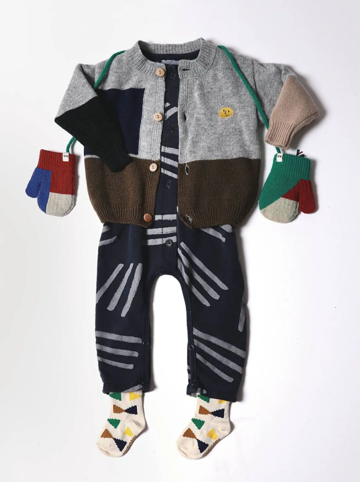 Bobo Choses Socks> Ecru Geometric Baby Socks