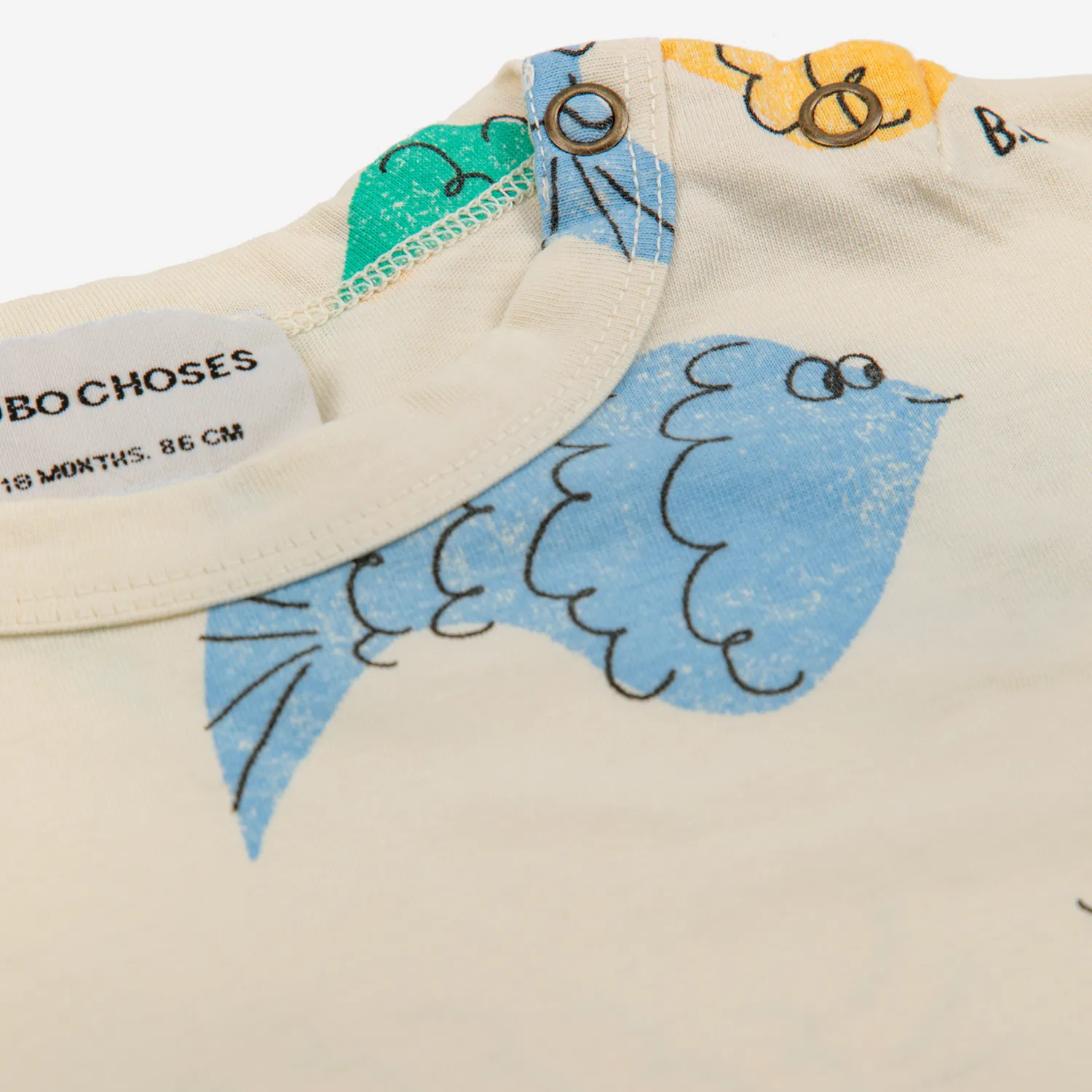 Bobo Choses T Shirts> Multicolor Fish All Over T Shirt