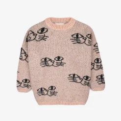 Bobo Choses Face Masks> Smiling Cat All Over Jacquard Jumper