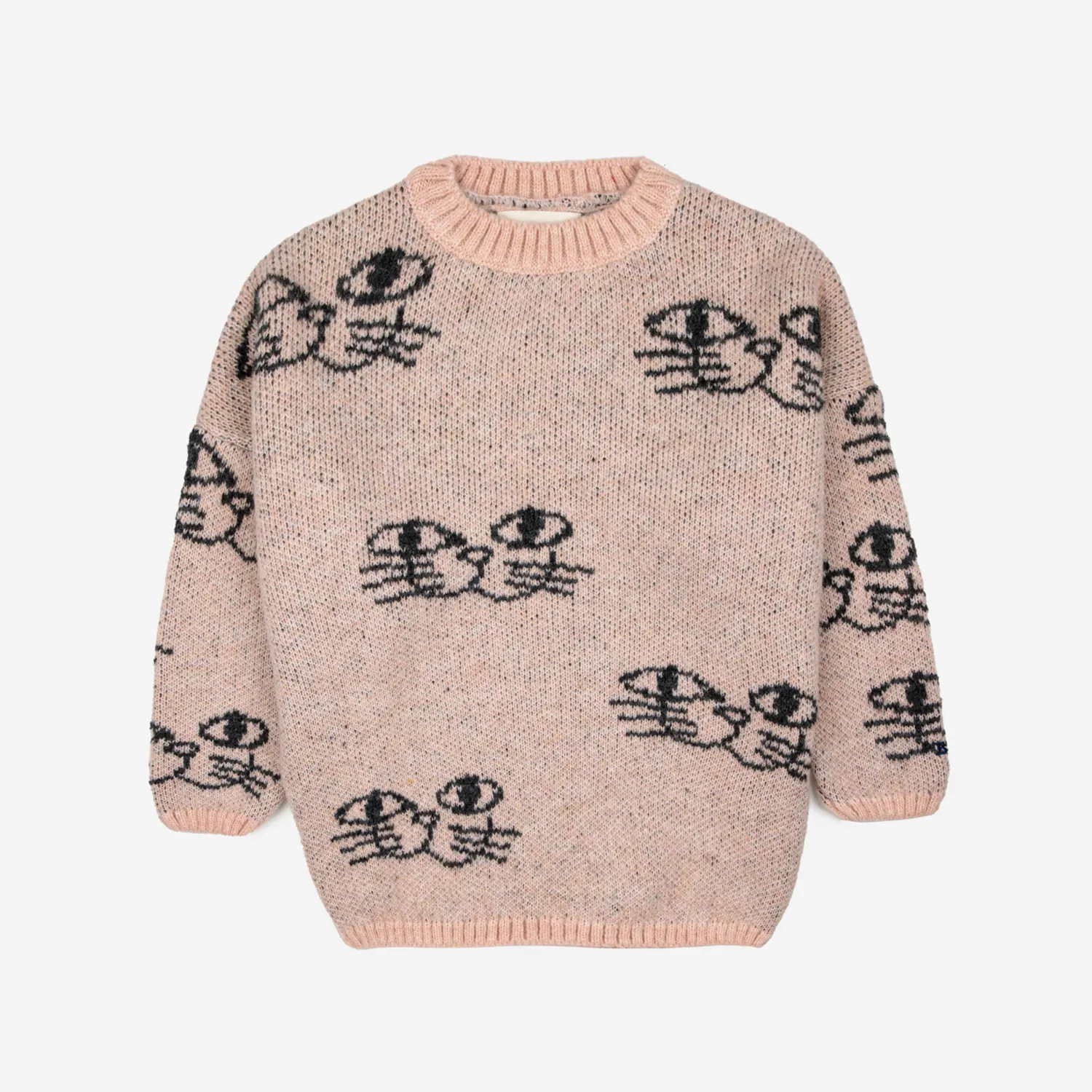 Bobo Choses Face Masks> Smiling Cat All Over Jacquard Jumper