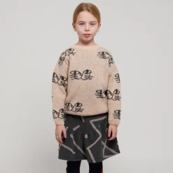 Bobo Choses Face Masks> Smiling Cat All Over Jacquard Jumper