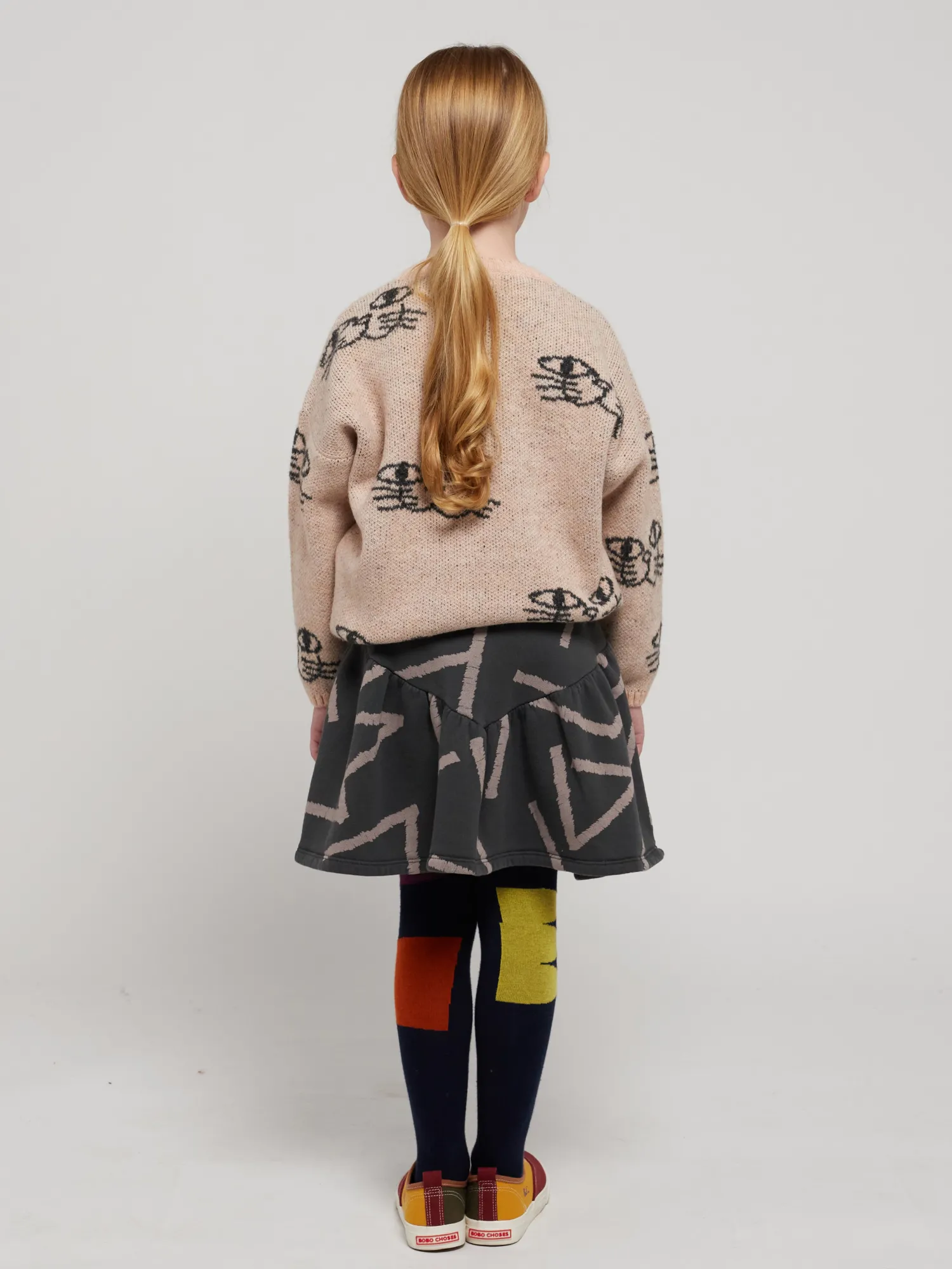 Bobo Choses Face Masks> Smiling Cat All Over Jacquard Jumper