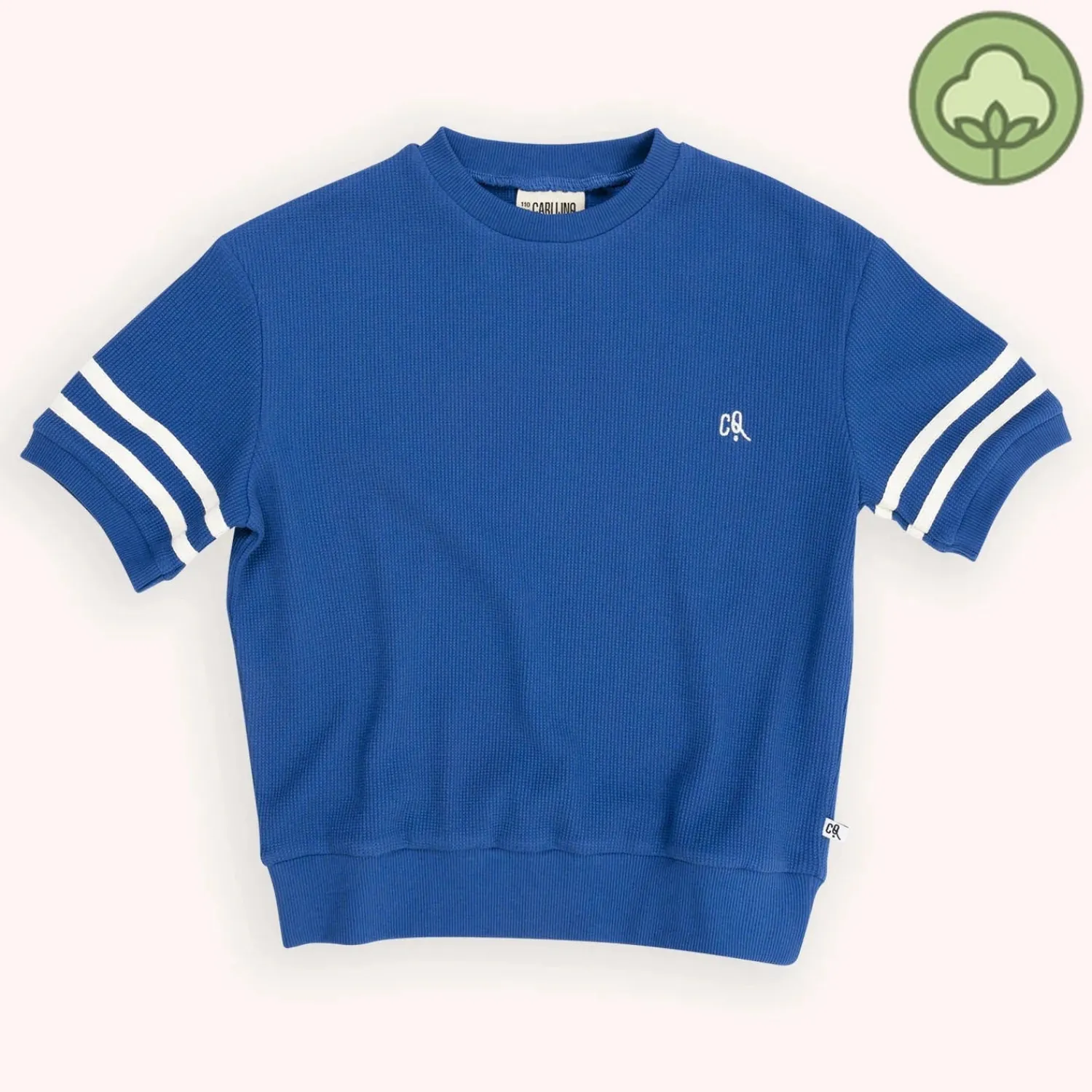 CARLIJNQ T Shirts> Marbles - Sweater Short Sleeve Wt Embroidery & Taping