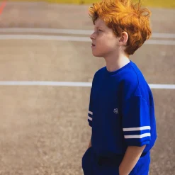 CARLIJNQ T Shirts> Marbles - Sweater Short Sleeve Wt Embroidery & Taping