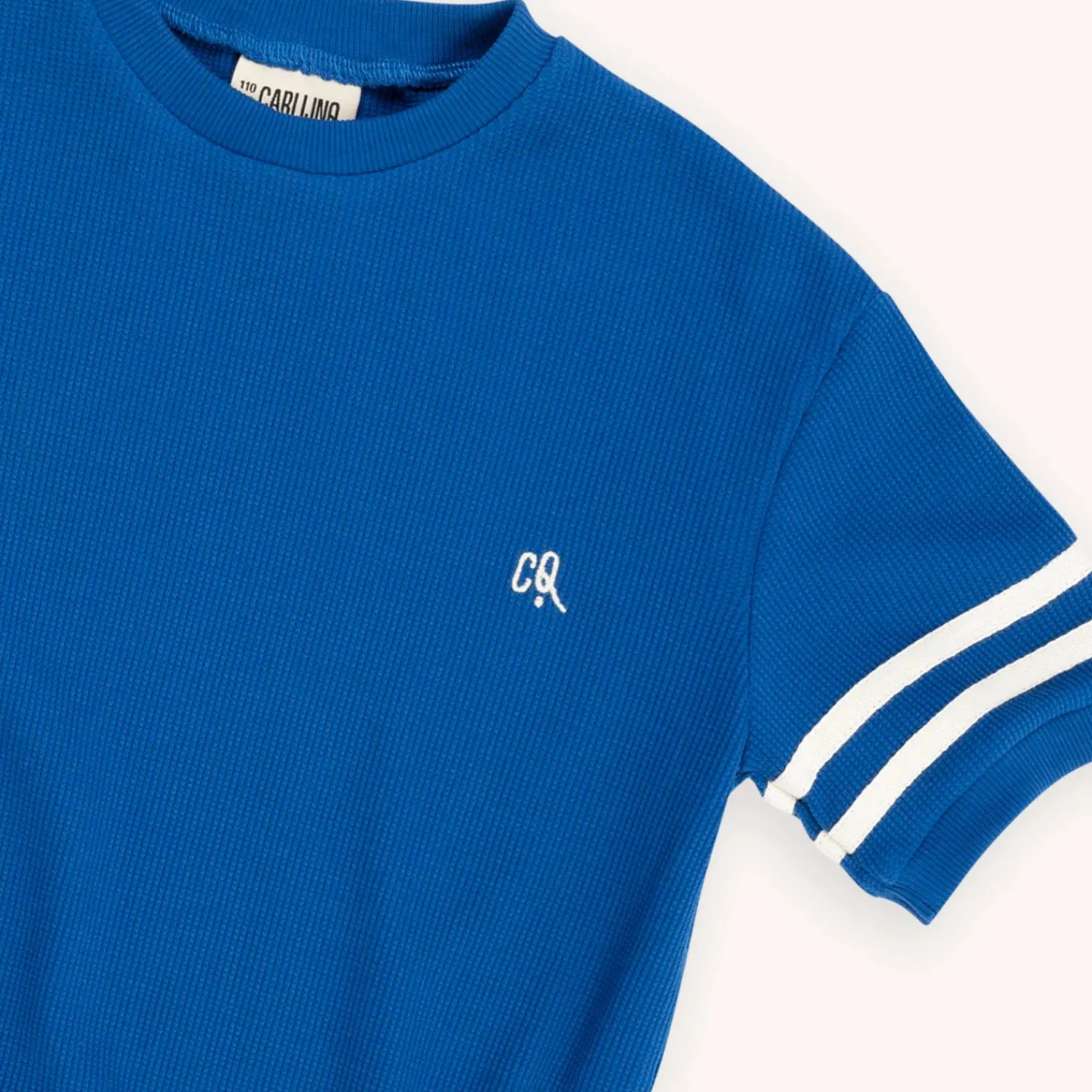 CARLIJNQ T Shirts> Marbles - Sweater Short Sleeve Wt Embroidery & Taping
