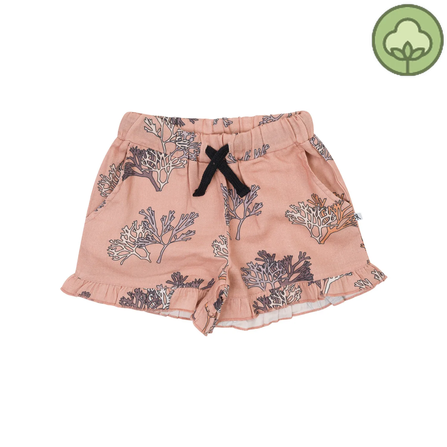 CARLIJNQ Shorts> Pink Coral - Ruffled Shorts