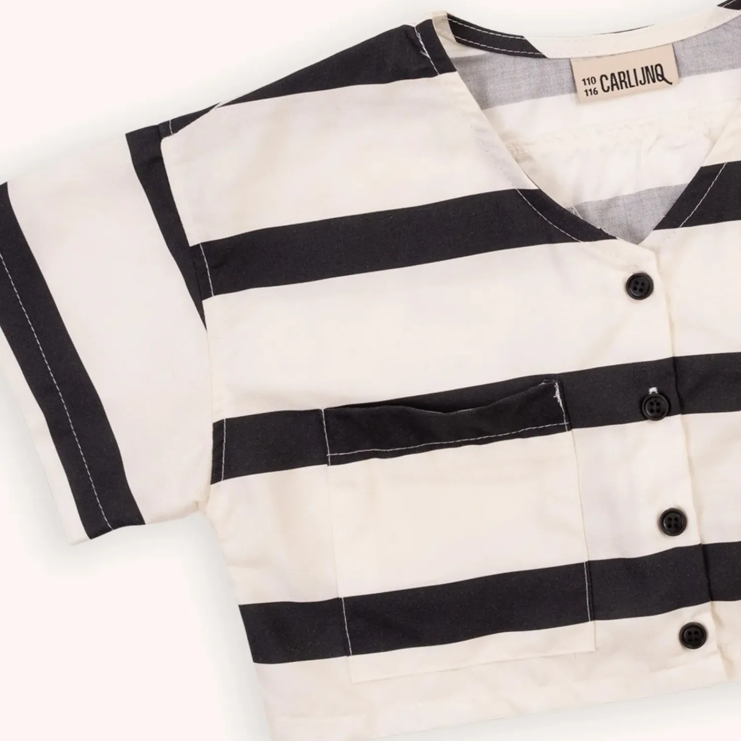 CARLIJNQ Face Masks> Stripes Black - Wide Shorts