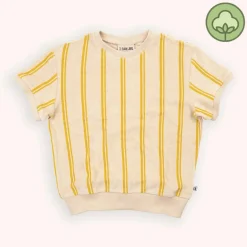 CARLIJNQ T Shirts> Stripes Yellow - Sweater Short Sleeve