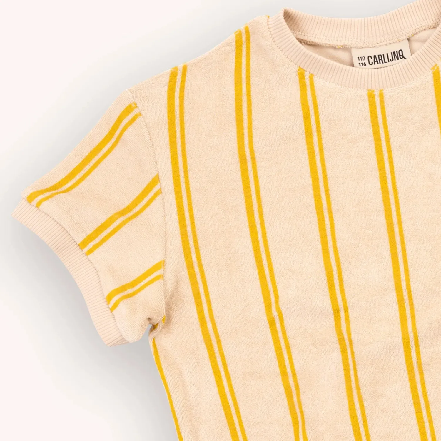 CARLIJNQ T Shirts> Stripes Yellow - Sweater Short Sleeve