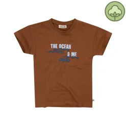 CARLIJNQ T Shirts> The Ocean And Me - T-Shirt With Print Brown