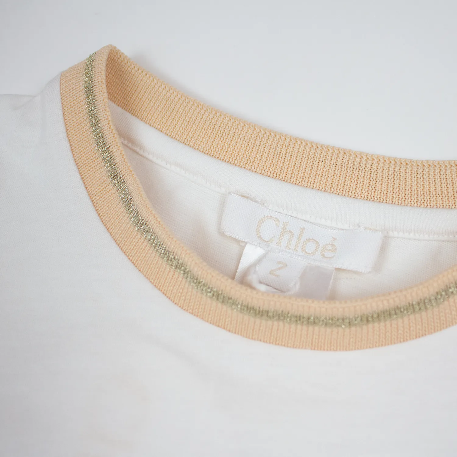 Chloé Kids Long Sleeve T Shirts>Chloe Kids Girls Button Pocket T-Shirt