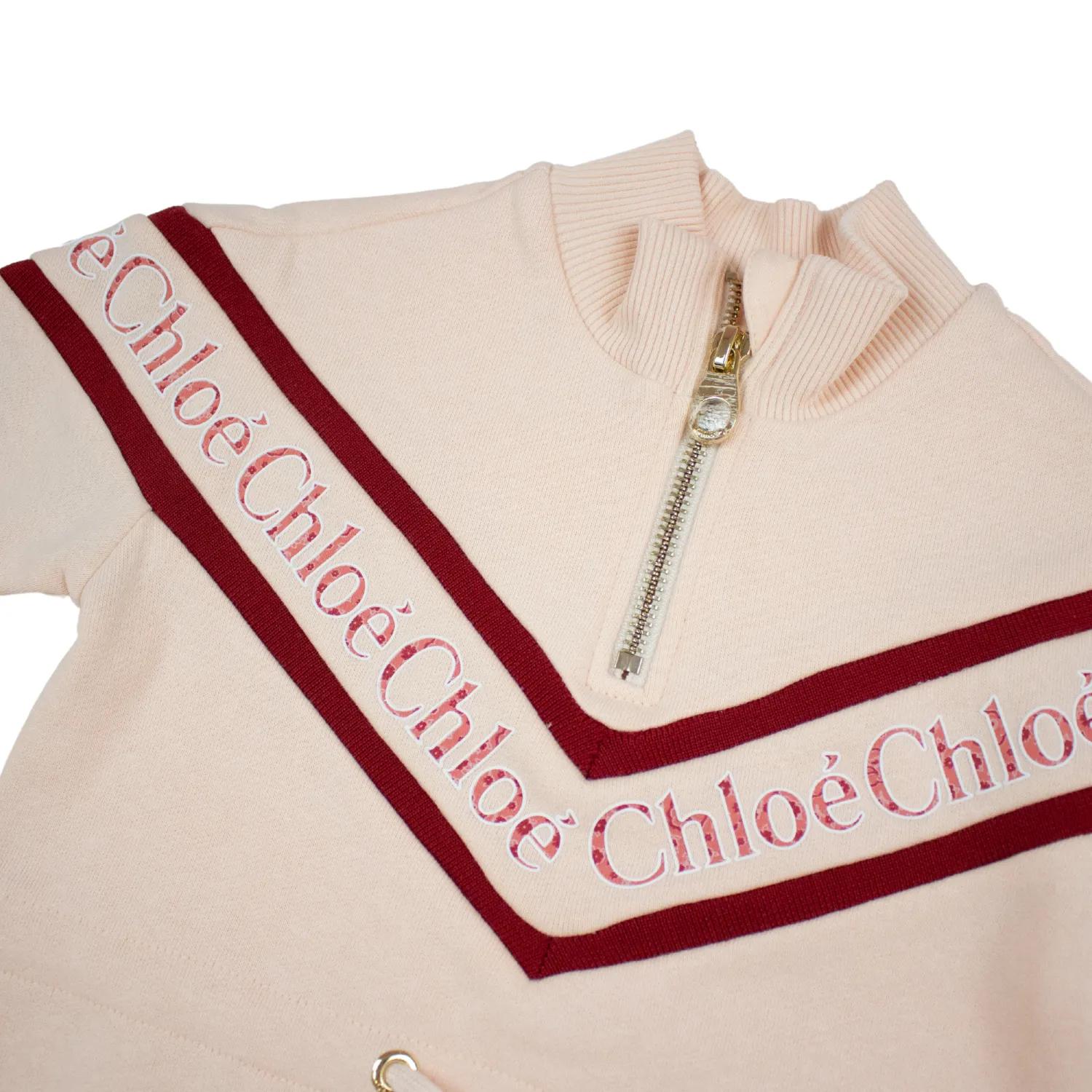 Chloé Kids Overalls & Jumpsuits>Chloe Kids Girls Pink Logo Sweatshirt Dress