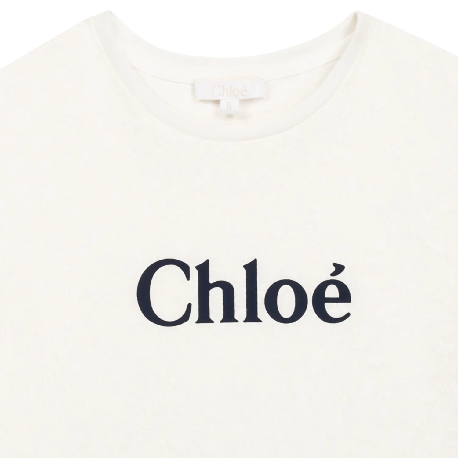 Chloé Kids Long Sleeve T Shirts>Chloe Kids Logo T Shirt Off White Mini Me