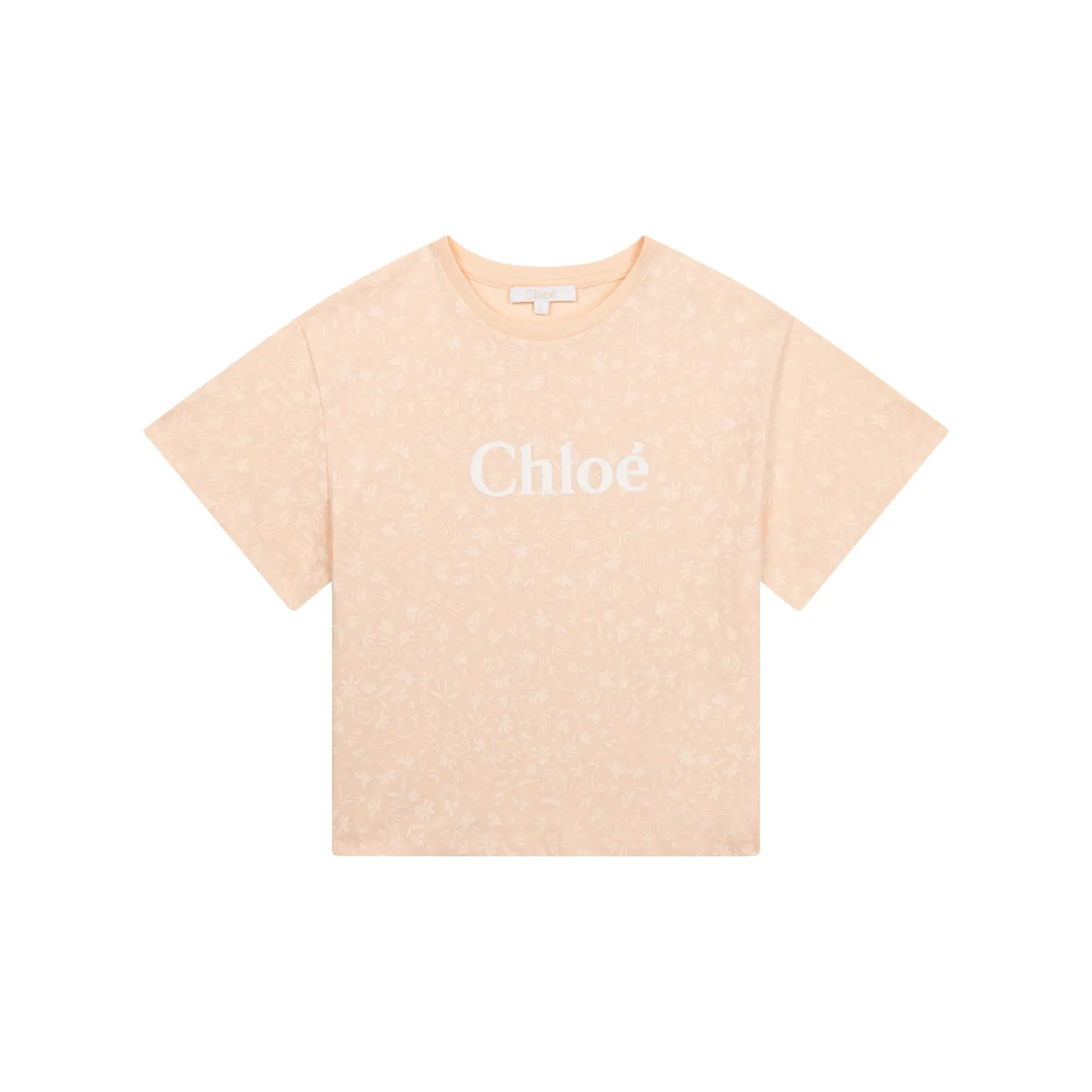 Chloé Kids Long Sleeve T Shirts>Chloe Kids Logo T Shirt Pale Pink Mini Me