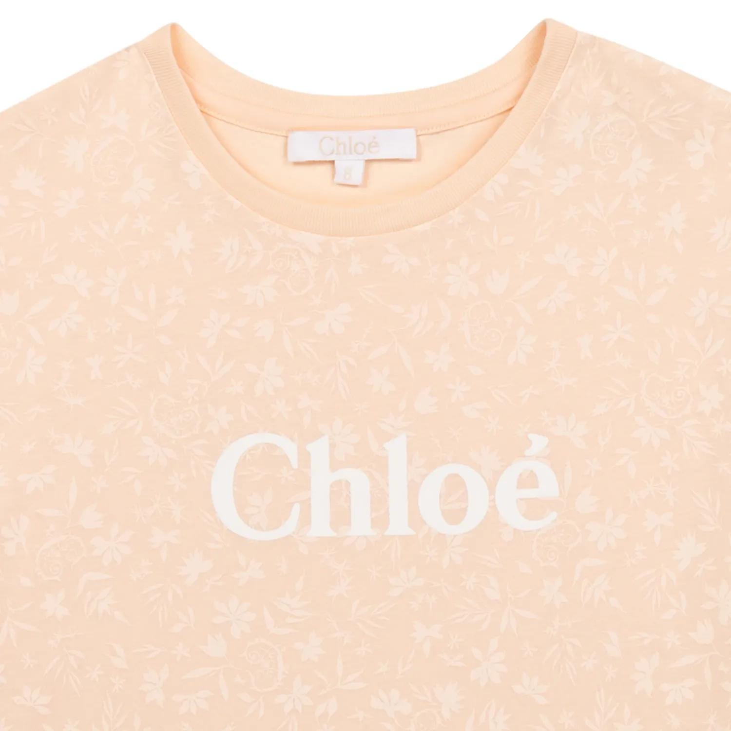 Chloé Kids Long Sleeve T Shirts>Chloe Kids Logo T Shirt Pale Pink Mini Me