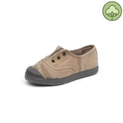 Cienta Shoes> Kids Canvas Slip On Sneakers Beige