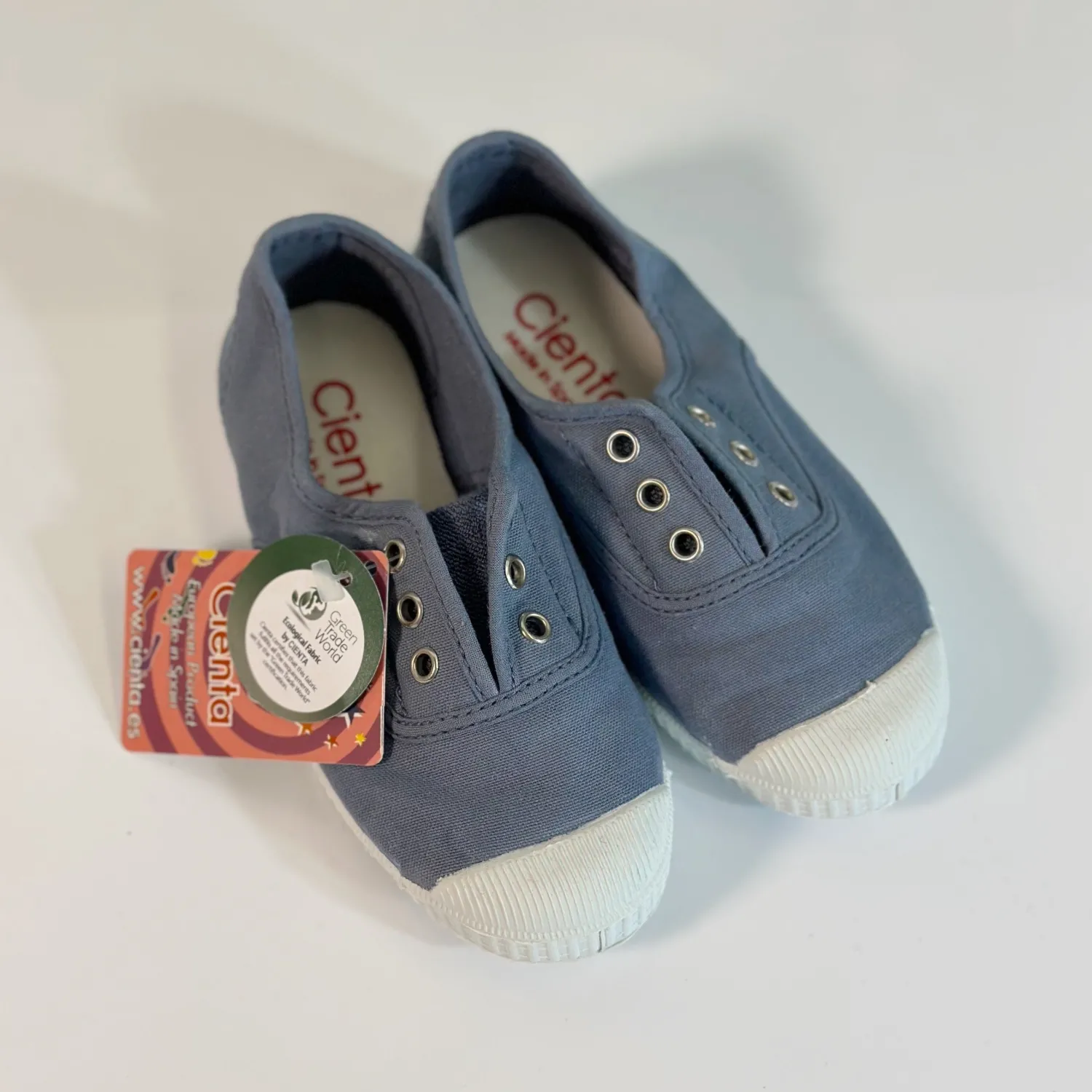 Cienta Shoes> Kids Canvas Slip On Sneakers Ciel Delav