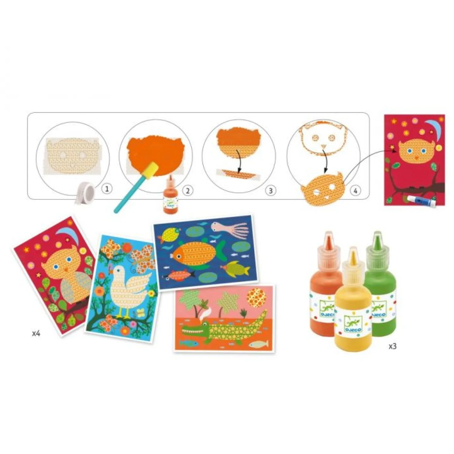 Djeco Face Masks> Oh C'Est Magique Beau Paint And Collage Game