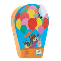 Djeco Face Masks> The Hot Air Balloon 16Pc Silhouette Jigsaw Puzzle