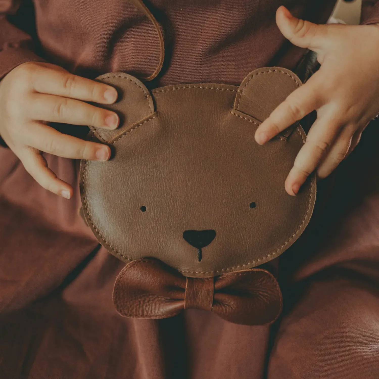 Donsje Face Masks> Britta Exclusive Purse | Winter Bear | Cognac Classic Leather