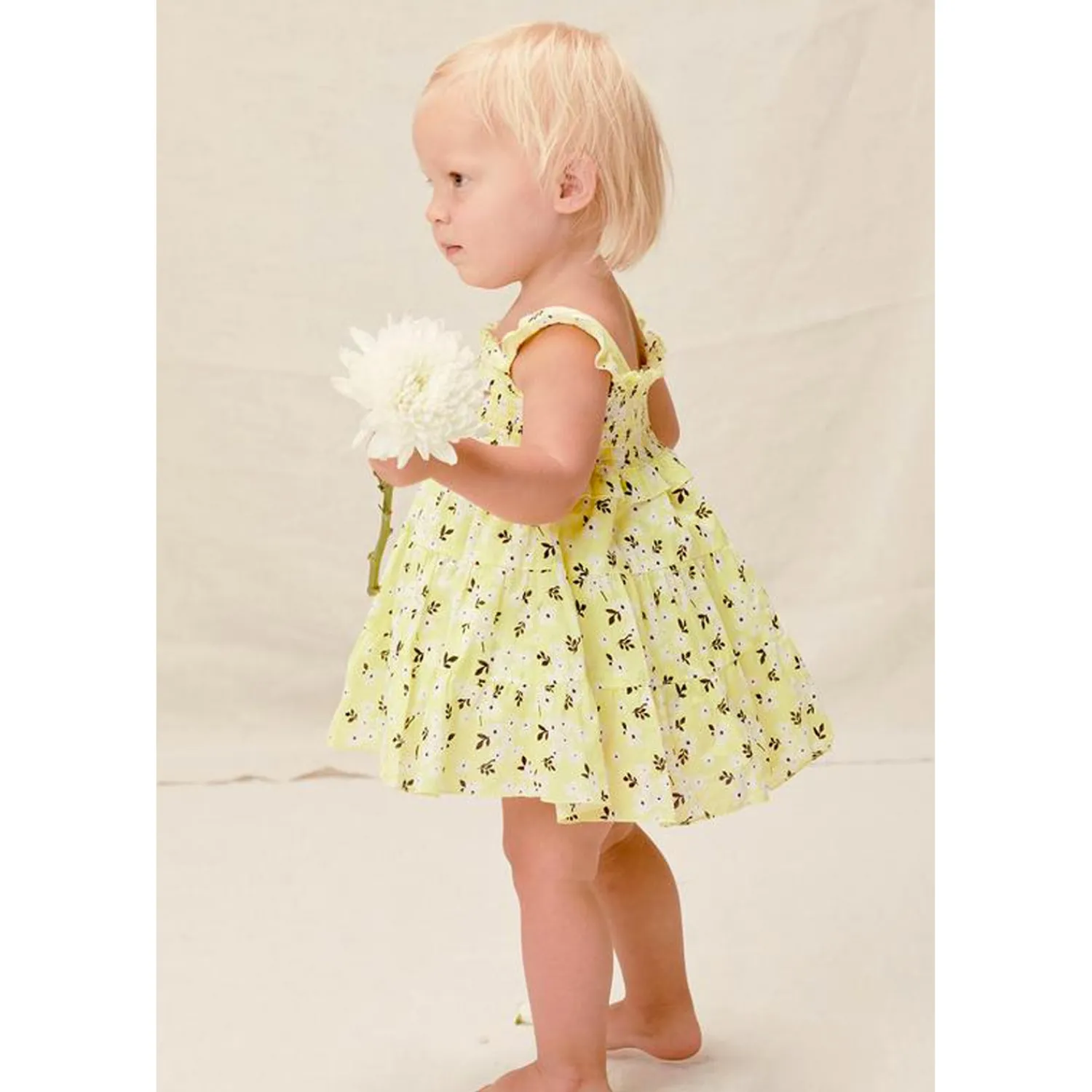Lil Lemons By For Love And Lemons Overalls & Jumpsuits>Lil Lemons Sunshine Smocked Dress Yellow