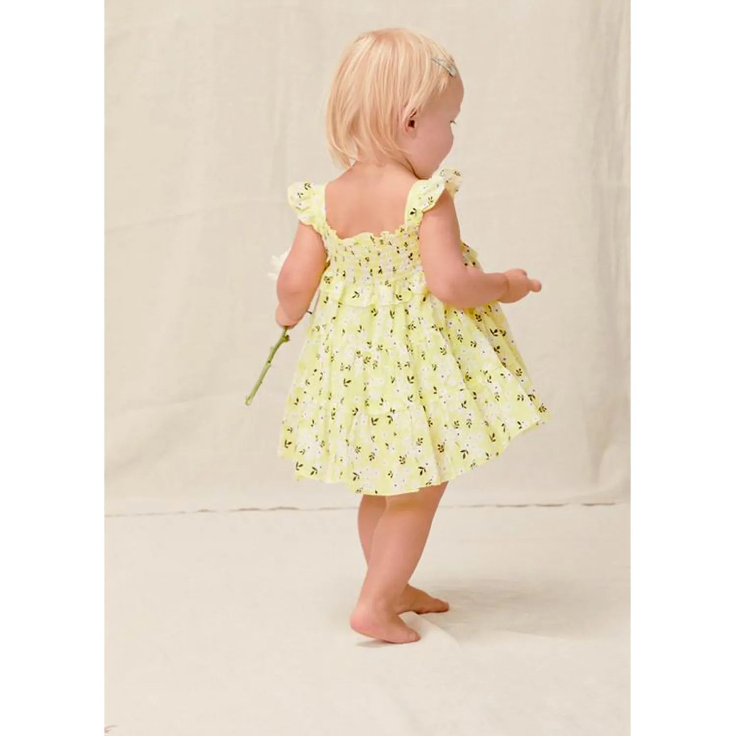 Lil Lemons By For Love And Lemons Overalls & Jumpsuits>Lil Lemons Sunshine Smocked Dress Yellow