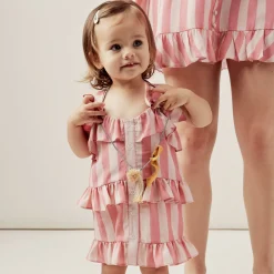 Lil Lemons By For Love And Lemons Overalls & Jumpsuits>Lil Lemons Sunshine Tiered Dress Watermelon