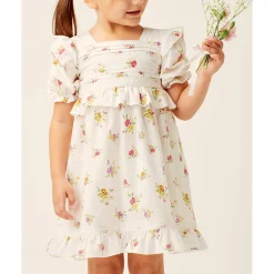 Lil Lemons By For Love And Lemons Overalls & Jumpsuits>Lil Lemons Wildflower Toddler Dress Ivory