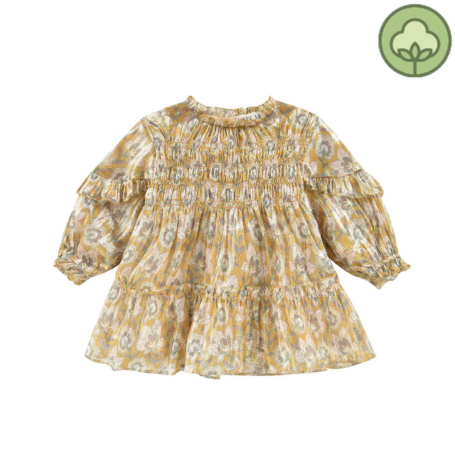 Louise Misha Overalls & Jumpsuits> Agatha Dress Saffron Lurex Flowers