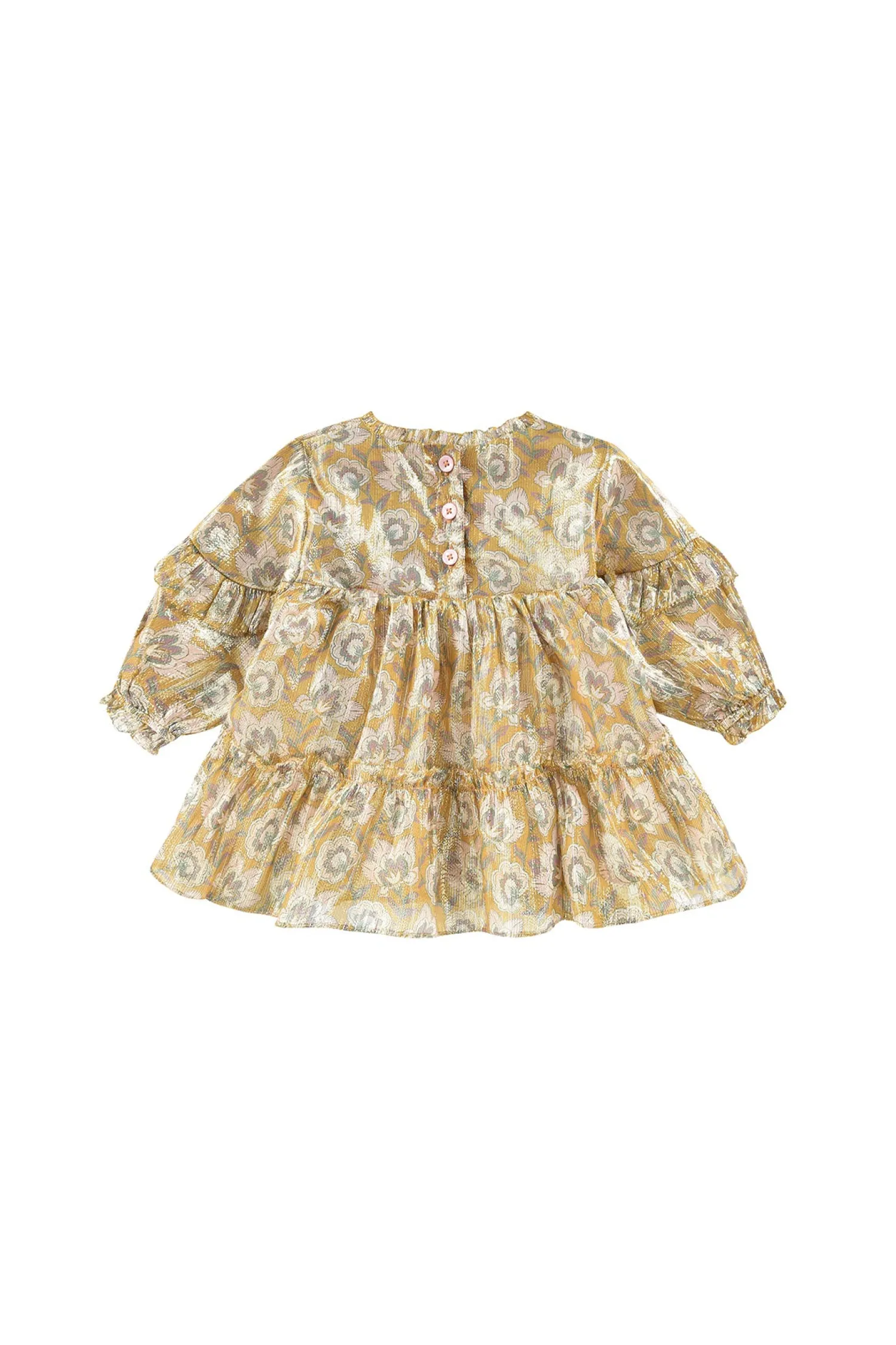 Louise Misha Overalls & Jumpsuits> Agatha Dress Saffron Lurex Flowers