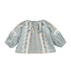 Louise Misha Skirts> Blouse Sokiov Silver Cloud