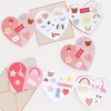Meri Meri Face Masks> Heart Concertina Valentine Cards & Stickers (X 12)