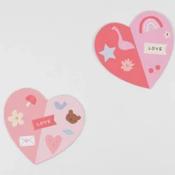 Meri Meri Face Masks> Heart Concertina Valentine Cards & Stickers (X 12)