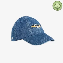 Mini Rodini Hats> Airplane Embroidered Denim Cap